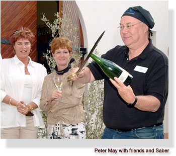 Peter May demonstrates sabrage