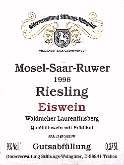 German Eiswein label