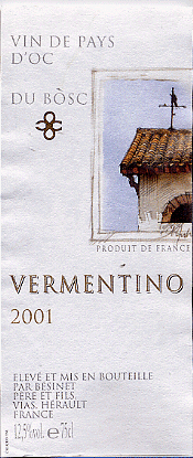 Vermentino label